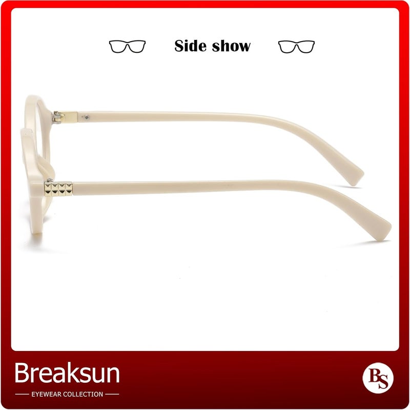 Breaksun Fashion Oval Glasses for Women Men Retro Round Tortoise Frame Blue Light Glasses Nerd Eyeglasses - Image 3